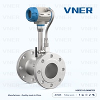 Débitmètre vortex VNER MA80T-TP en acier inoxydable 304/316 ANSI pour eau, air, gaz, liquides, vapeur chaude, connexion à bride, haute précision