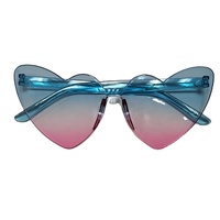Lunettes sans cadre couleur bonbon Transparent à la mode lunettes en forme de coeur mariée fête faveur Festival accessoire Bachelorette