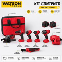 Kit combiné d'outils sans fil à batterie au lithium 10 pièces avec batteries, chargeur et sac à outils