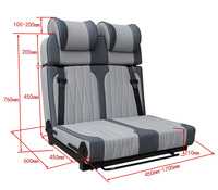 AutoLiuMa Lit Pliant Réversible en Cuir pour 2 Personnes pour Camping-Car et Fourgon Aménagé – Compatible MPV, Camping-Cars, Ford Transit, Mercedes Sprinter