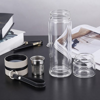 Baru Datang Lapisan Ganda Kaca Bening Cangkir Teh Botol Air Minum dengan Infuser Teh