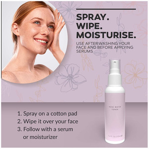 Tónico Facial de <span class=keywords><strong>Agua</strong></span> de Rosas Pura OEM, Spray Hidratante con Hamamelis y Aloe Vera, Spray de <span class=keywords><strong>Agua</strong></span> de Rosas de Marca Privada - Product Image 5