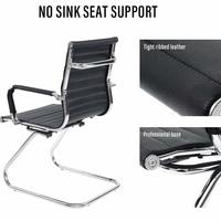 Chaise de bureau ergonomique sans roue traîneau en cuir PU stationnaire pour réunion, réception, visiteurs, événements en attente