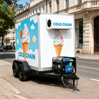 Remorque frigorifique à double essieu, remorque mobile pour chambre froide, remorque pour la restauration et le transport alimentaire