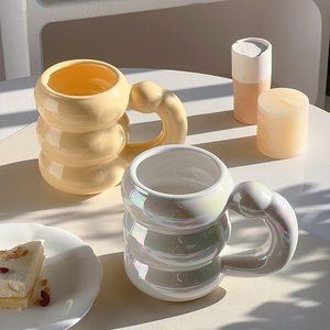 Taza de Cerámica Estilo INS, Taza de Cerámica Hecha a Mano, Taza de Café Macaron, Taza de Cerámica - Product Image 2