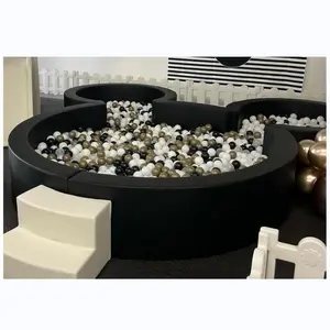 Kids Indoor Play Soft Play Ball Pool Pit With Slide Balls And Mat Many Shapes Heart And Mickey Ball Pit Black Soft Play