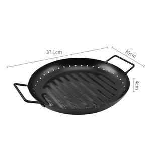 <span class=keywords><strong>Wok</strong></span> à griller rond avec poignée Panier à œufs et légumes Accessoire de barbecue Outils de barbecue Crevettes Viande et légumes Camping en plein air Ustensiles de cuisine - Product Image 5