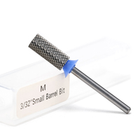 Fraise à ongles professionnelle en carbure, petit diamètre 5.35, cylindrique moyenne, pour lissage des ongles et le polissage du gel, outils de manucure en carbure