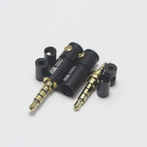 Conector macho estéreo de 2,5/3,5mm, 3 / 4 polos, Conector de Audio de 2,5mm y 3,5mm, adaptador de soldadura artesanal para Cable de 2mm, 4mm y 6mm