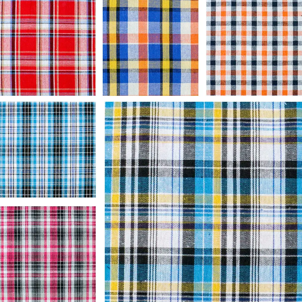 Wholesale yarn-dyed TC woven twill flannel plaid fabric