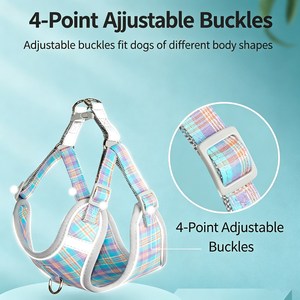2022 new plaid dog leash vest chest straps set for small dogs cross-border distribution - Product Image 6