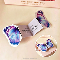 Carte pliante personnalisée en forme de papillon pour salon de beauté, spa capillaire, promotion commerciale, découpe sur mesure, impression couleur, vente en gros