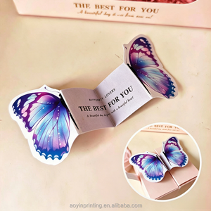 Biglietto Pieghevole Personalizzato a Forma di Farfalla per Salone di Bellezza, Parrucchiere, Spa, Stampa Promozionale a Colori Completi - Product Image 4