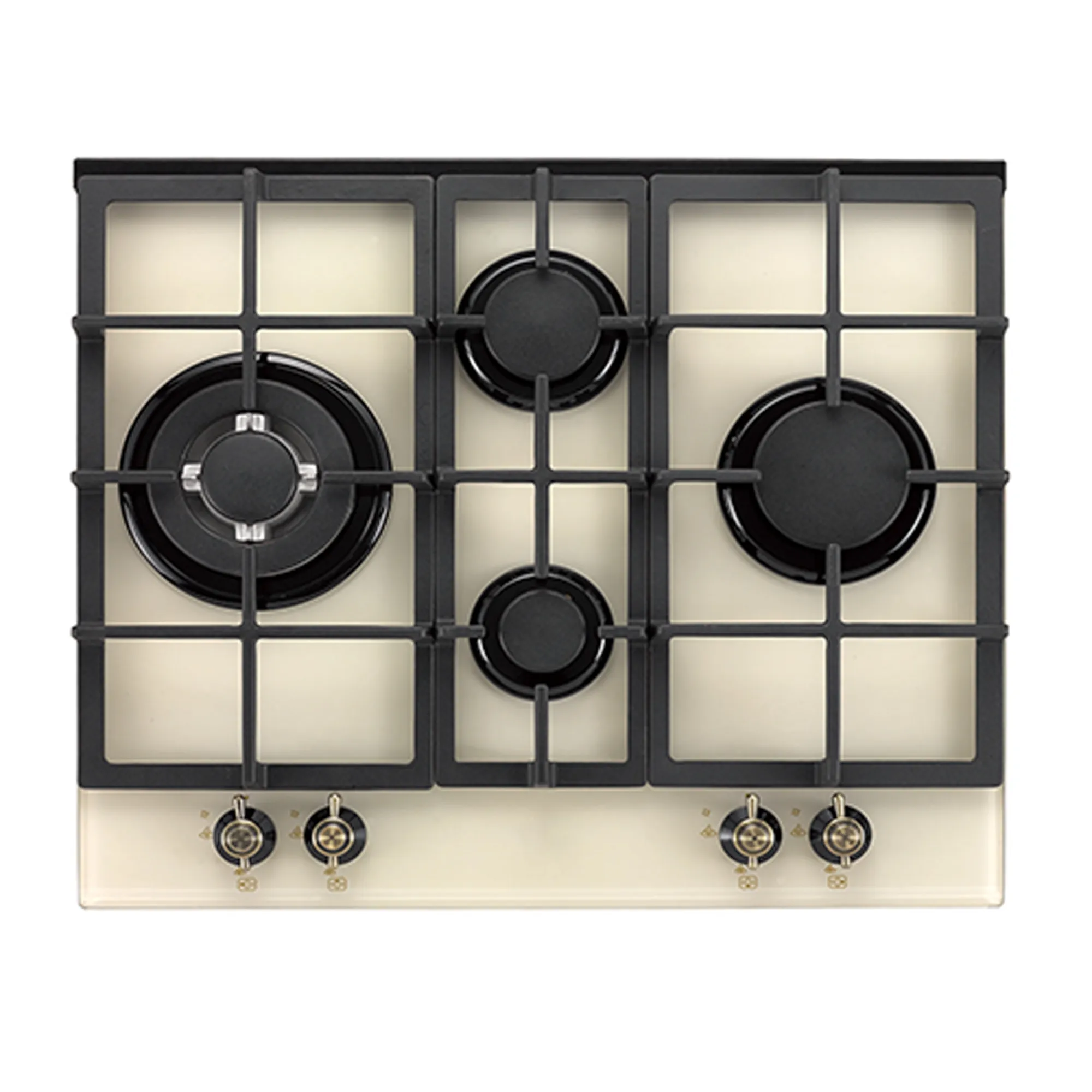 2022 Foshan Good quality Built in 4 burners retro Glass Gas Stove electric ceramic induction cooktops cooker Ivory