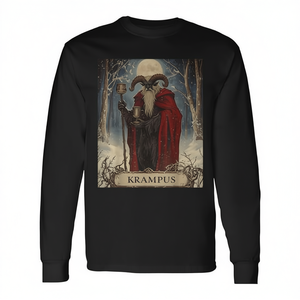 Camiseta de manga larga Krampus con diseño de suéter feo de terror navideño - Product Image 2