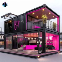 Maison conteneur préfabriquée en acier, structure moderne, isolée et insonorisée, pour café extérieur sur mesure
