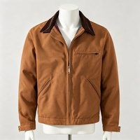 Blouson Bomber Homme en Toile de Coton Robuste Style Vintage avec Logo Personnalisé – Vente en Gros Usine, Coupe Décontractée, Vêtement d'Extérieur Industriel Coupe-Vent