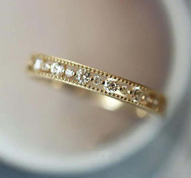 Dainty 14k altın kaplama elmas yüzük 925 ayar gümüş CZ istifleme yüzük fantezi parmak yüzük