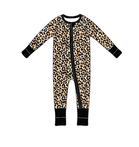 Yihui OEM Custom Baju Tidur Bayi Lengan Panjang Motif Leopard untuk Bayi Perempuan dan Laki-laki Piyama Kasual - Product Image 3