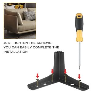 Pieds <span class=keywords><strong>de</strong></span> meubles géométriques urbains, pieds <span class=keywords><strong>de</strong></span> table en métal modernes, support <span class=keywords><strong>de</strong></span> remplacement triangulaire <span class=keywords><strong>de</strong></span> 4 pouces pour armoire, canapé et commode - Product Image 5