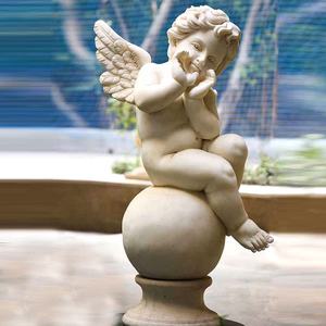 Handgesneden Natuursteen Op Maat Gemaakte Marmeren Figuur <span class=keywords><strong>Status</strong></span> Slapen Schattige Kleine Engel - Product Image 5