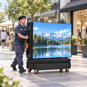 Pantalla LED P5 ligera para exteriores sobre ruedas, pantalla publicitaria reutilizable para eventos promocionales, roadshows pequeños y alquiler. - Product Image 6