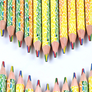 4-in-1 Adult & Kids Wooden Triangle Rainbow Mixing Color <b>Pencil</b> Colored <b>Pencils</b> in 1 Lead - Product Image 5