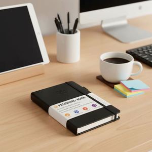 Agenda en cuir personnalisé A5 avec grille de poche, points, élastique personnalisé, couverture rigide, carnet de notes, planificateur - Product Image 5