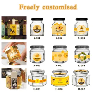 Luxury Honey Jam Boxes For Strawberry Jam Packaging Custom Sticker Printing Jam Bottle Empty Glass Jar Gift Honey Box