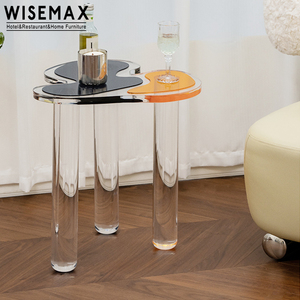 WISEMAX mobili moderni soggiorno mobili a forma di triangolo piccolo tavolino nero in acrilico <span class=keywords><strong>3</strong></span> gambe <span class=keywords><strong>tavolini</strong></span> da caffè per la casa - Product Image 2