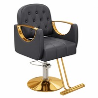 Fauteuil de Barbier Rétro Vintage Moderne Inclinable et Pivotant avec 5 Styles pour Salon de Coiffure – Vente Directe en Gros
