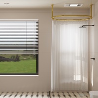 Rail de rideau de douche en acier doux, style moderne, accessoires pour salle de bain