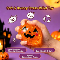 Boîte mystère d'Halloween : Jouet Squishy, jouets anti-stress à presser en forme de fantôme effrayant, citrouille, œil et boule, pour cadeaux de fête