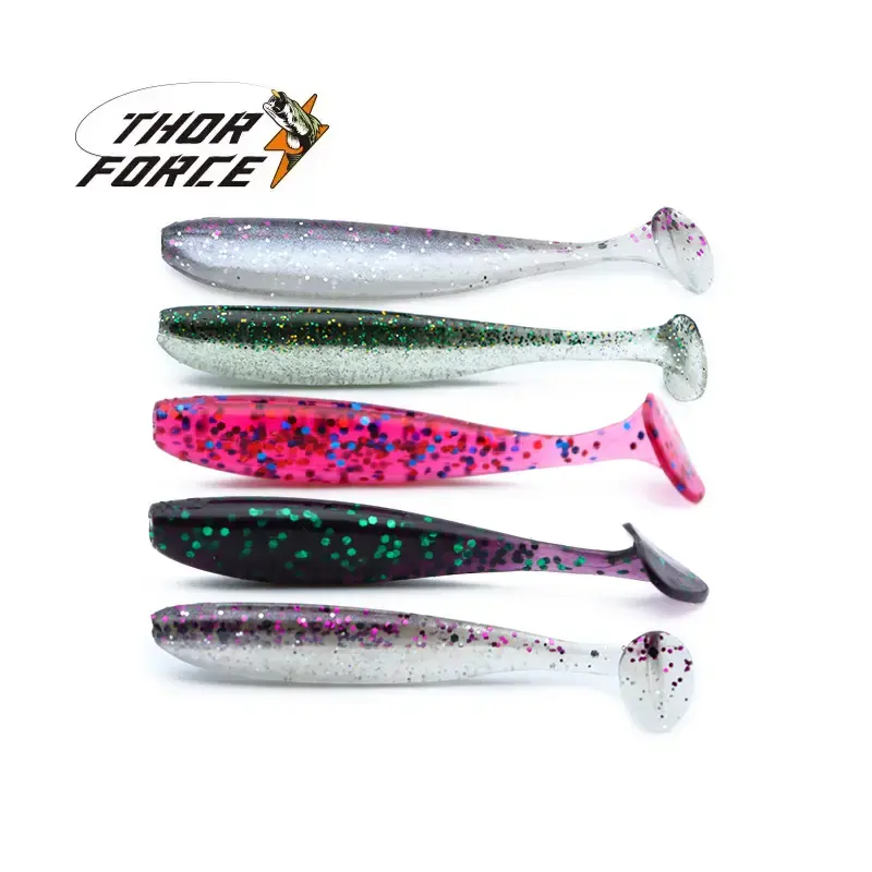 THOR FORCE fábrica 8 Cores 5cm 6.5cm Soft Worm Isca Jerk iscas Artificial Passo Lento Afundando Isca Suave Iscas De Pesca