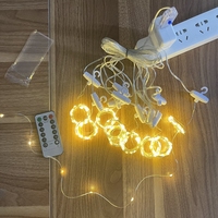 Guirnalda de Luces Navideñas con Control Remoto y Temporizador, 3x1m, Blanco Cálido, USB, 8 Modos, Luces de Hielo de Alambre de Cobre para Halloween, Decoración Festiva