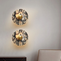 Lámpara de Pared de Mármol Hullxine, Iluminación LED para Pasillo, Diseño Personalizado Transfronterizo, Proyecto Hotelero Moderno, 110v 220v, Luz de Mármol