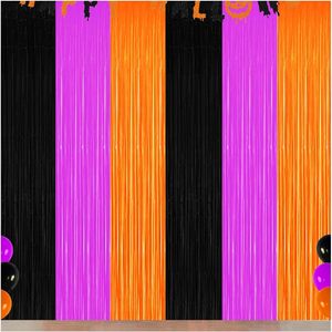 Rideau à franges en aluminium pour Halloween, guirlande de paillettes, motif fantôme, citrouille, chauve-souris, toile de fond, décoration de style sombre et élégant, personnalisable - Product Image 3