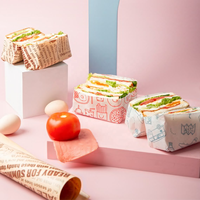 Papier sulfurisé imprimé de haute qualité, papier sulfurisé de qualité alimentaire, matière première, papier d'emballage pour hamburgers