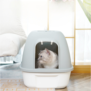 Grande litière pour chat entièrement fermée et portable <span class=keywords><strong>avec</strong></span> fonction de nettoyage facile, pelle <span class=keywords><strong>à</strong></span> litière intégrée, en <span class=keywords><strong>plastique</strong></span> et <span class=keywords><strong>avec</strong></span> <span class=keywords><strong>couvercle</strong></span> - Product Image 5