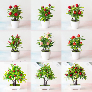 Fuit artificiel Bonsai Citron Orange Shiitake Champignon Pêche Poivre <span class=keywords><strong>Fraise</strong></span> <span class=keywords><strong>Arbre</strong></span> Fruit Artificiel En Pot pour la Décoration de la Maison - Product Image 3