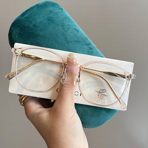 Nuevas gafas con montura redonda TR90 anti luz azul para mujer, lentes ovaladas pequeñas de PC con protección contra la luz azul. - Product Image 2