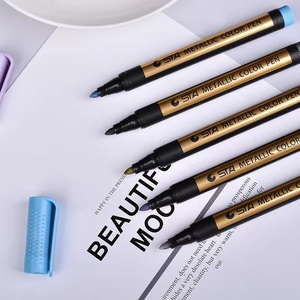 Set M15 di 10 Pennarelli Colorati 2mm in Metallo con Inchiostro ad Acquerello, Pennarelli Artistici di Sicurezza per Disegno, Forniture per Ufficio e Cancelleria - Product Image 6