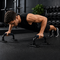 Barres de pompes réglables portables avec poignées en mousse sécurisées et démontables pour l'activation des muscles pectoraux