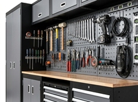 Ensemble de meubles de rangement d'outils en acier robuste à 5 tiroirs, personnalisable OEM, avec serrure à clé, capacité de charge de 600 kg, certifié CE, garantie de 3 ans