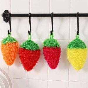 Tampon de lavage de vaisselle personnalisé fait à la main au crochet chiffon de nettoyage anti-rayures corée fruits serviette de cuisine épurateur de cuisine tampon à récurer - Product Image 5