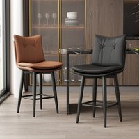Tabouret de bar pivotant en fer forgé moderne avec dossier haut Chaise de bureau caissier commercial