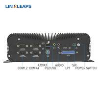 LINKLEAPS Mini PC Box Industri Tanpa Kipas Berkinerja Tinggi Intel Core I3/I5/I7 Seri-U Generasi ke-4 hingga ke-13 6 RS485/RS232 Tersedia