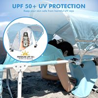 Bestex Chaise de bronzage de plage de haute qualité avec auvent Pare-soleil Trou pour jardin parc piscine Bain de soleil Camping Lecture