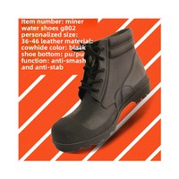 Chaussures de Sécurité en Cuir Mi-Montantes Anti-Écrasement Antidérapantes pour Mineurs, Protection du Travail, Construction et Travaux en Milieu Humide de Mine de Charbon