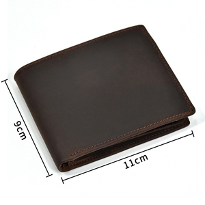 Carteira Masculina Himmers Factory Vintage de Couro com Fecho de Zíper e Corrente, em Couro Bovino de Flor Integral com Acabamento Crazy Horse e Cera de Óleo, para Cartões - Product Image 2
